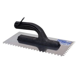 Кельма зубчатая ИНТЕК нержавеющая сталь 270х130 мм зуб 6х6 мм, арт.10105-270-006