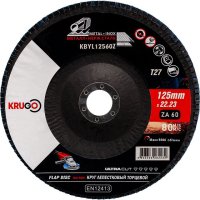 Круг лепестковый торцевой KRUGO Т1 125х22мм P60 цирконий