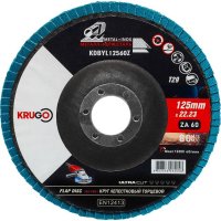 Круг лепестковый торцевой KRUGO Т2 125х22мм P60 цирконий
