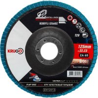 Круг лепестковый торцевой KRUGO Т2 125х22мм P60 цирконий
