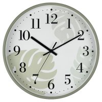 Часы настенные 777797231 TROYKATIME D305мм пластик хаки/белый