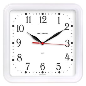 Часы настенные 81810835 TROYKATIME 260х260х40мм пластик белый