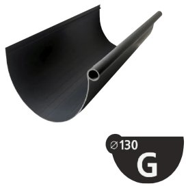 Желоб IMPLAST водосточный G130/80 130мм графит 0,8м
