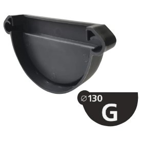 Заглушка желоба IMPLAST G130/80 130мм L/R графит