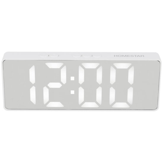Часы электронные HOMESTAR HS-0120 с будильником белый