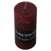 Свеча-столбик HOME INTERIORS Рустик 6х16см 25ч/г бордовая без аромата
