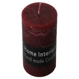Свеча-столбик HOME INTERIORS Рустик 6х16см 25ч/г бордовая без аромата