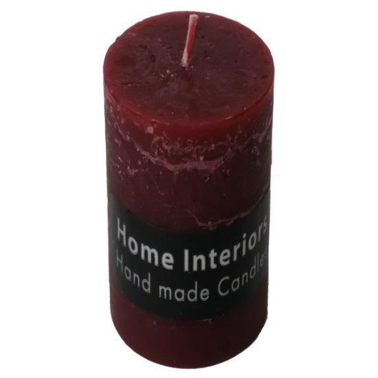 Свеча-столбик HOME INTERIORS Рустик 6х16см 25ч/г бордовая без аромата