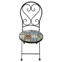Стул садовый складной Октавио 380х380х920мм  керамика, железо