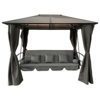 Качели садовые 2,58х1,76х2,45м серые, коричневые (до 300кг)