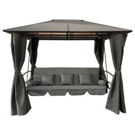 Качели садовые 2,58х1,76х2,45м серые, коричневые (до 300кг)