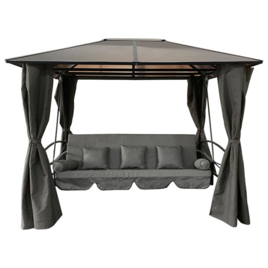 Качели садовые 2,58х1,76х2,45м серые, коричневые (до 300кг)