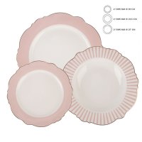Набор тарелок NOUVELLE HOME Pink 6шт19/21,5/27 фарфор