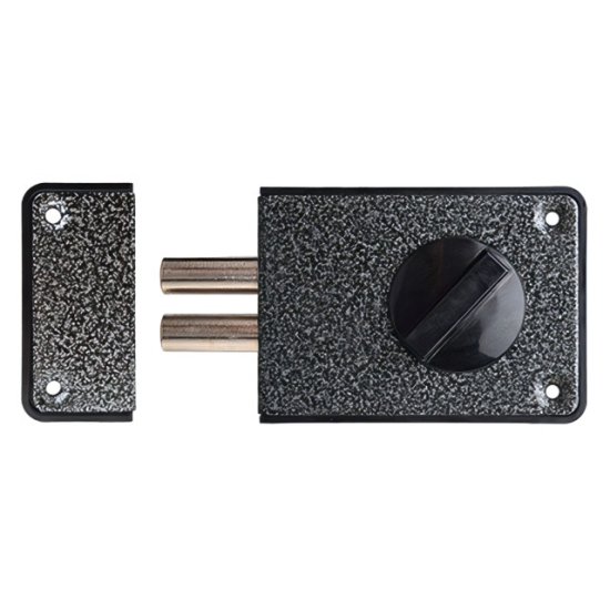 Замок накладной Apecs R02-C-GR (ЗН1-2 А) цилиндровый 2 ригеля