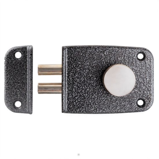 Замок накладной Apecs R03-C-GR (ЗН1-1 КЗ) цилиндровый 2 ригеля