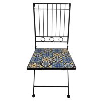 Стул садовый складной Бенуа 390х370х900мм  керамика, железо