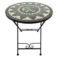 Стол садовый складной Леон круглый 600х600х720мм керамика, железо