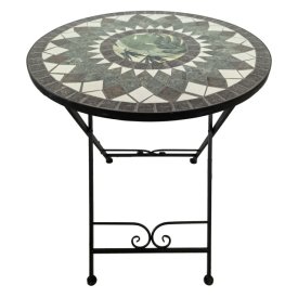 Стол садовый складной Леон круглый 600х600х720мм керамика, железо