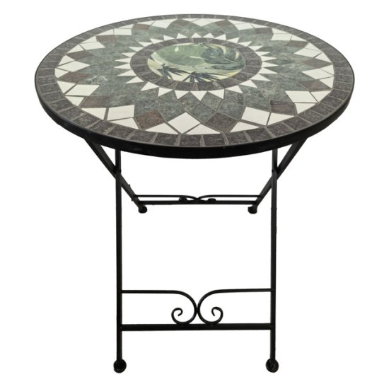 Стол садовый складной Леон круглый 600х600х720мм керамика, железо