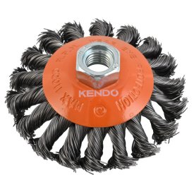Корщетка для УШМ KENDO 100мм плоская витая сталь