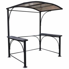 Павильон для гриля и мангала 218х143х123-229см темно-серый