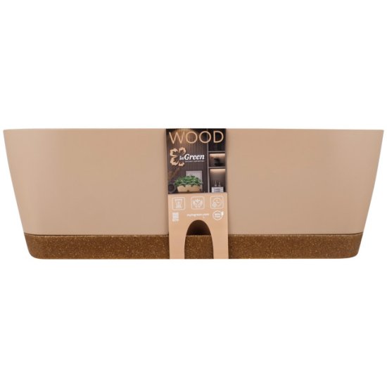 Ящик балконный INGREEN WOOD 40см пластик коричневый/бук