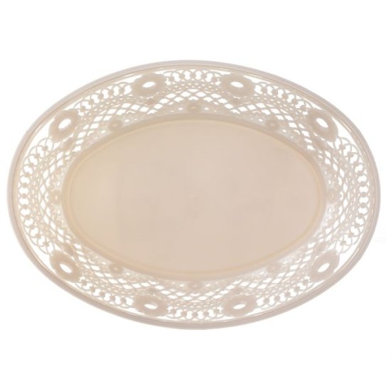 Сухарница Кружево 23,2х16х2,32см пластик бежевый