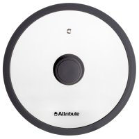 Крышка ATTRIBUTE Нова/Nova 24см с пароотводом стекло, силиконовый ободок