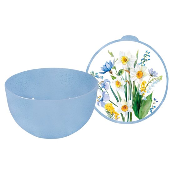 Миска ПОЛИМЕРБЫТ Весенний сад 19см 2л пластик с крышкой