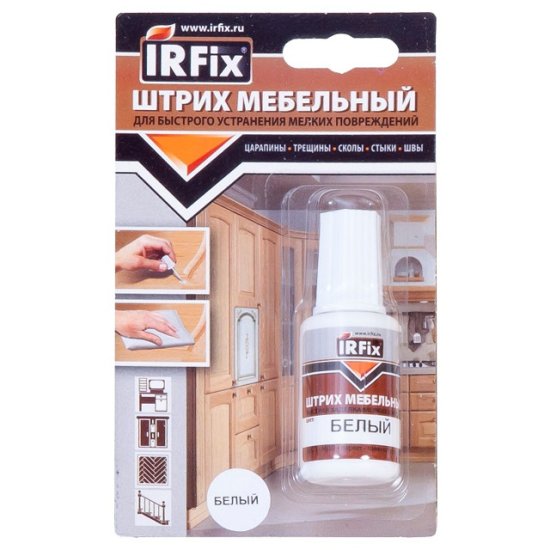 Штрих мебельный IRFIX для реставрации 20мл белый, арт. 20278