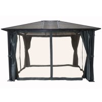 Шатер с боковыми полотнами и антимоскитной сеткой 3х3,6х2,6м серый, коричневый