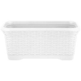 Горшок прямоугольный INGREEN Rattan 40 см 7л съемный поддон белоснежный жасмин