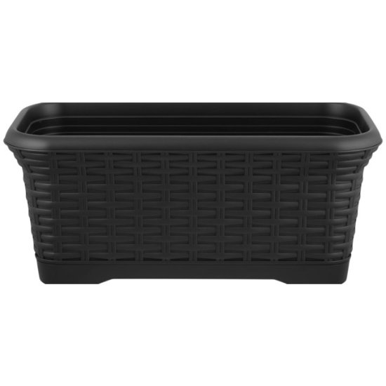 Горшок прямоугольный INGREEN Rattan 40см 7л съемный поддон горький шоколад