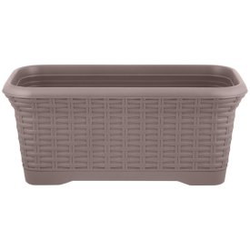 Горшок прямоугольный INGREEN Rattan 40см 7л съемный поддон французский платан