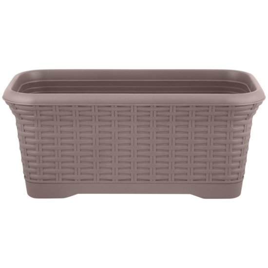 Горшок прямоугольный INGREEN Rattan 40см 7л съемный поддон французский платан