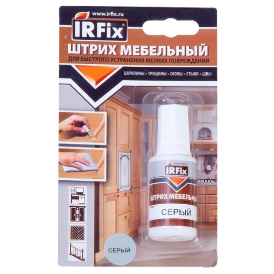 Штрих мебельный IRFIX для реставрации 20мл серый, арт. 20280