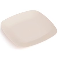 Тарелка Квадро 22см обеденная пластик бежевый