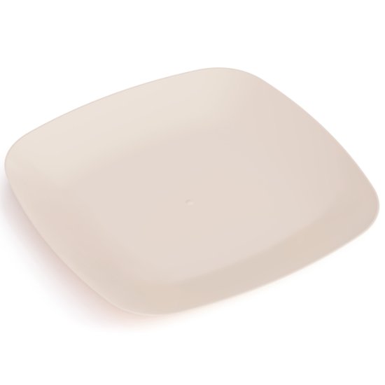 Тарелка Квадро 22см обеденная пластик бежевый