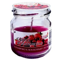 Свеча в банке Клубника Клюква смузи 5х6см 5ч/г ароматизированная