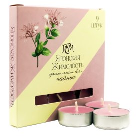 Свечи чайные PCM 9шт 3,9х1,2см 3,5ч/г аромат японская жимолость