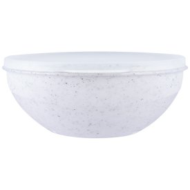 Миска ПОЛИМЕРБЫТ Granite 1л 15,5см с крышкой пластик белый