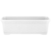 Горшок прямоугольный INGREEN Rattan 55 см 10л съемный поддон белоснежный жасмин