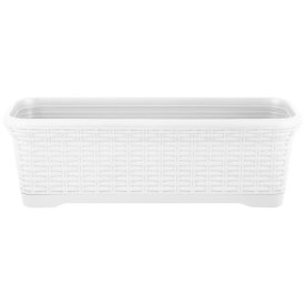 Горшок прямоугольный INGREEN Rattan 55 см 10л съемный поддон белоснежный жасмин