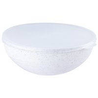 Миска ПОЛИМЕРБЫТ Granite 3л 22см с крышкой пластик белый