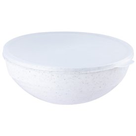 Миска ПОЛИМЕРБЫТ Granite 3л 22см с крышкой пластик белый