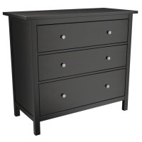Комод Кантри 3 ящика 1080х500х960мм черный сосна
