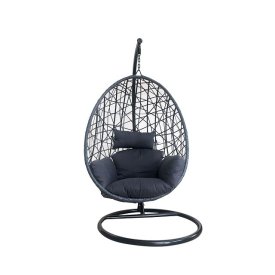 Кресло-яйцо садовое сталь/ротанг 65х202х93см