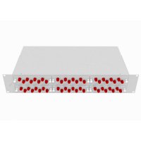 Укомплектованный одномодовый стоечный оптический кросс TopLan КРС-Top-2U-48FC/U-OS2-GY