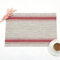 Салфетка сервировочная 30х45см серо-красная, арт.PL09
