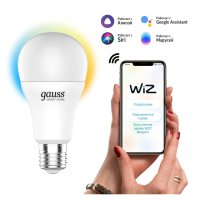Лампа GAUSS Smart Home 10Вт E27 LED 1055Лм 2700/6500К A60 шар диммиров